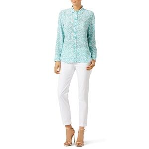 Equipment Femme Mayan Green Leema Silk Top - Size Small